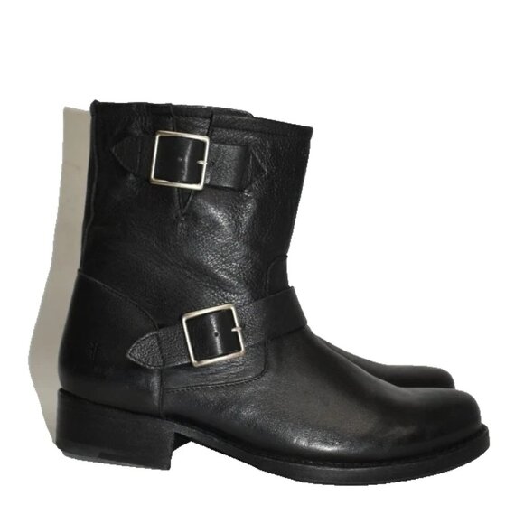 Frye Shoes - new $350 Frye Vicky Engineer Boot MOTO BIKER BUCKLES LEATHER BLACK 9 (MG30)